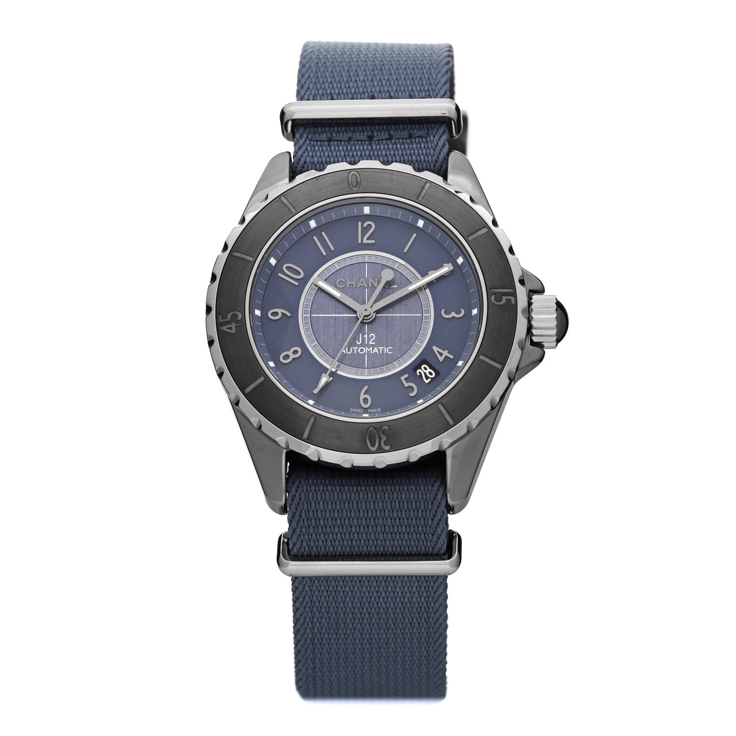 Titanium Ceramic Nylon 38mm J12 Automatic Watch Blue