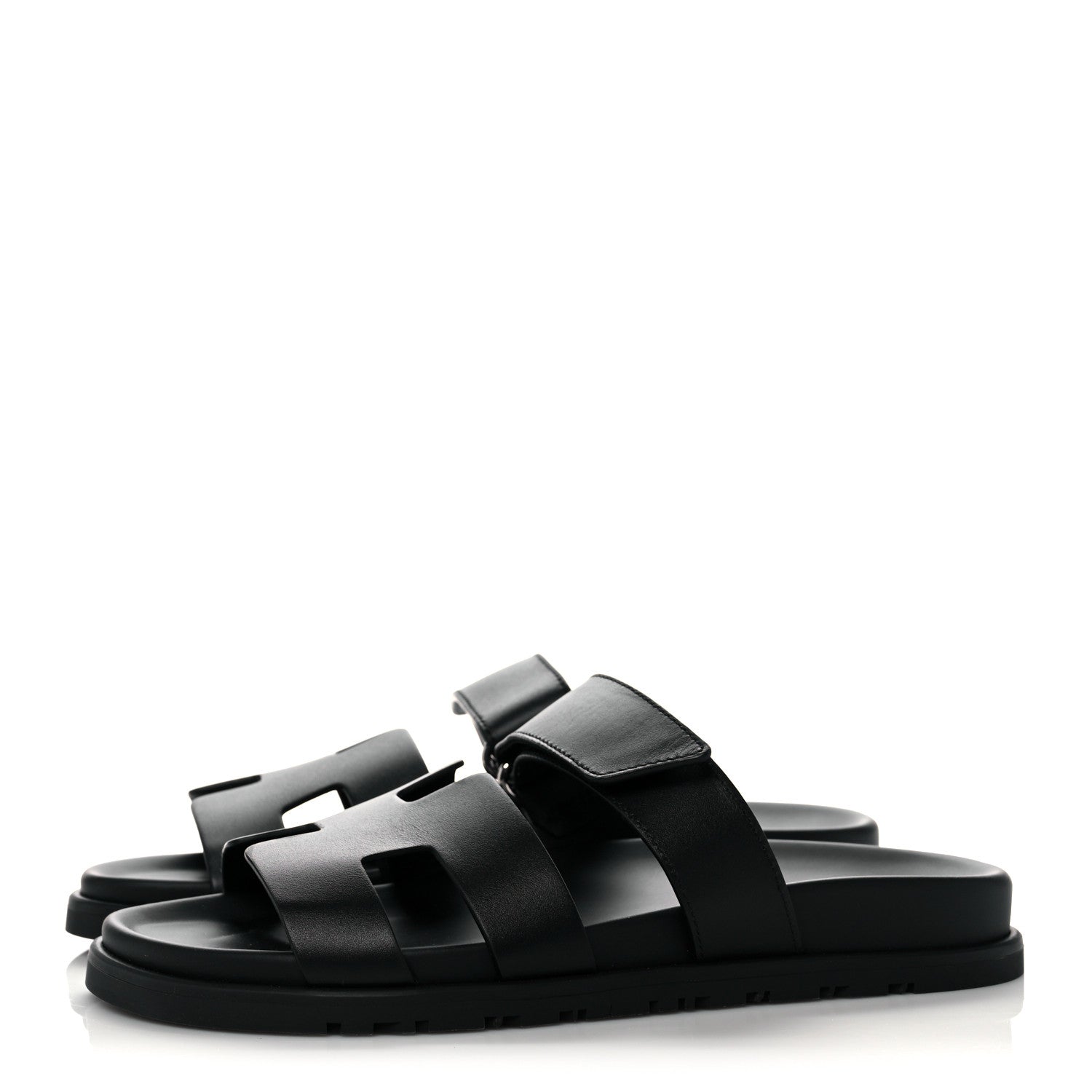 Hermes Calfskin Womens Chypre Sandals 38 Black 3 of 11