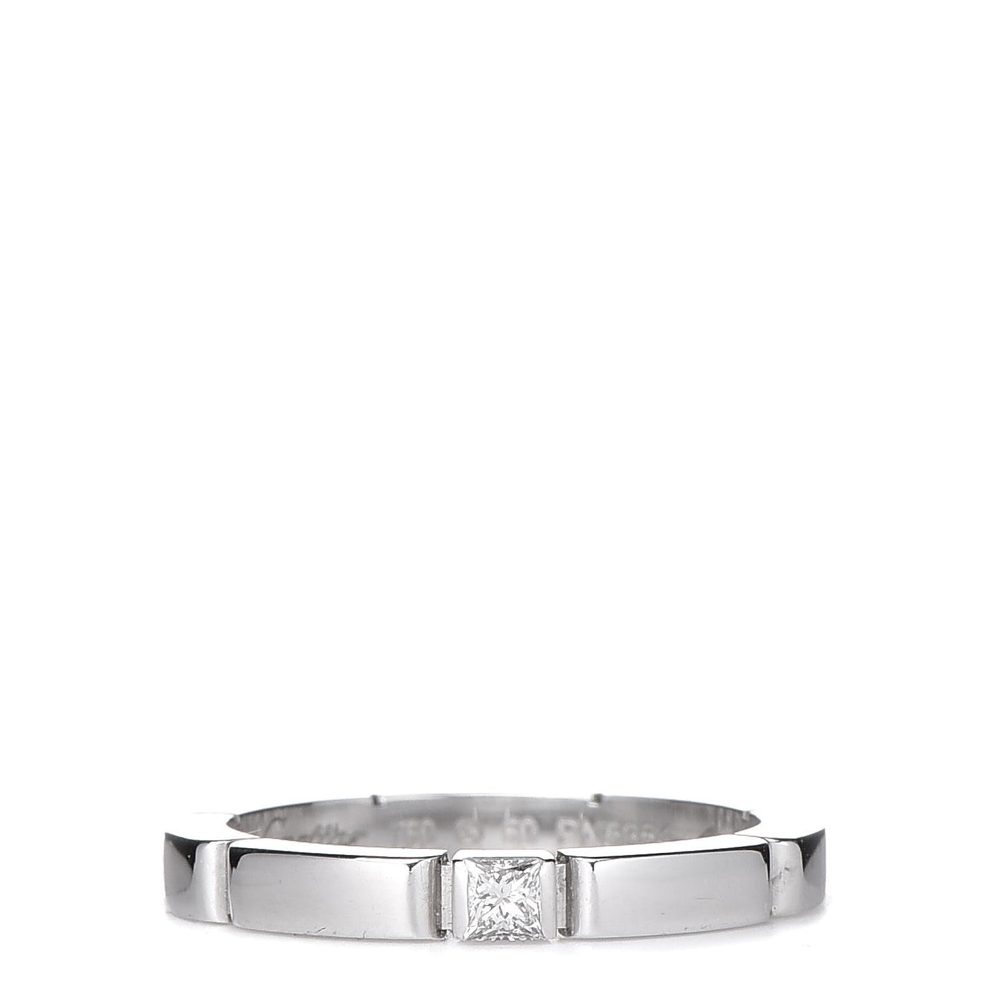 18K White Gold Diamond 2.5mm Maillon Panthere Wedding Band Ring 50 5.25