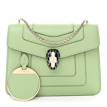Bulgari Calfskin Small Serpenti Forever Snake Strap Crossbody Bag Light Green 3 of 11