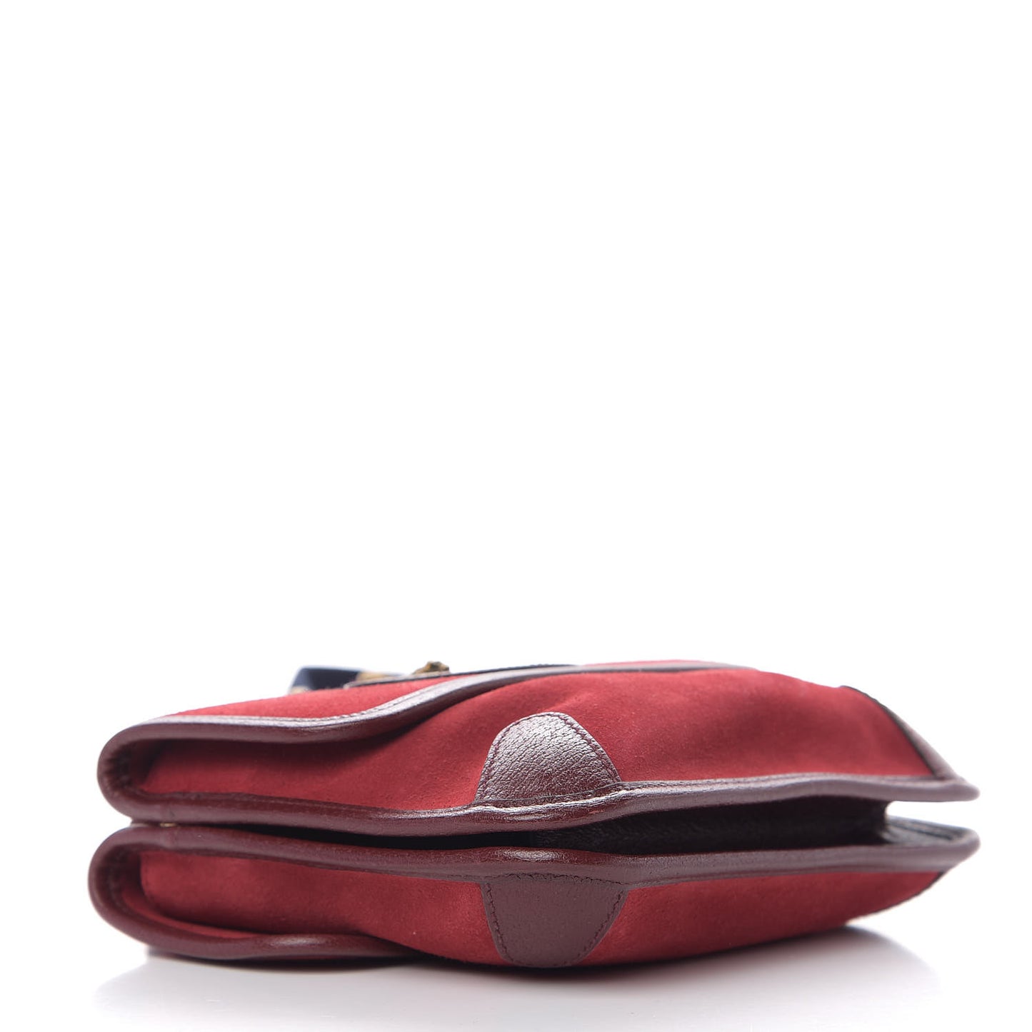 Suede Web Small Neo Vintage Double Flap Messenger Bag Romantic Cherry Chardonnay