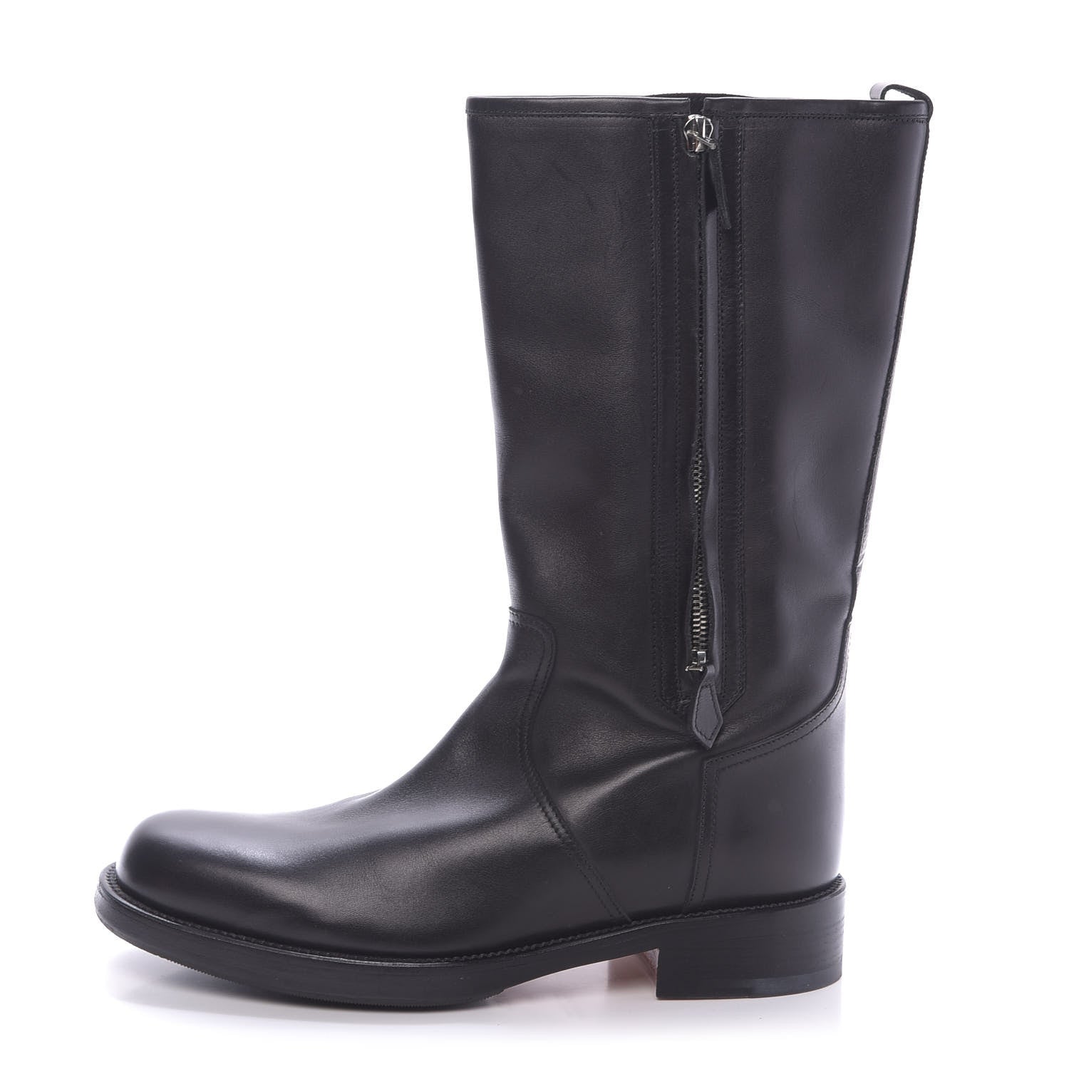 Hermes Box Calfskin Equestrian Land Boots 40.5 Black 1 of 9