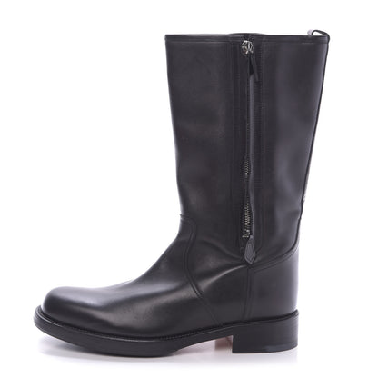 Hermes Box Calfskin Equestrian Land Boots 40.5 Black 1 of 9