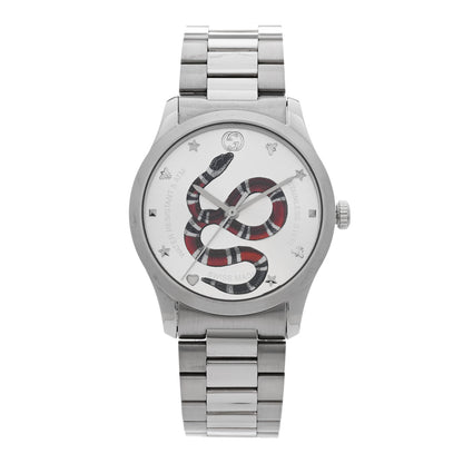 Gucci Stainless Steel 38mm G-Timeless Snake Quartz Watch 1 of 5