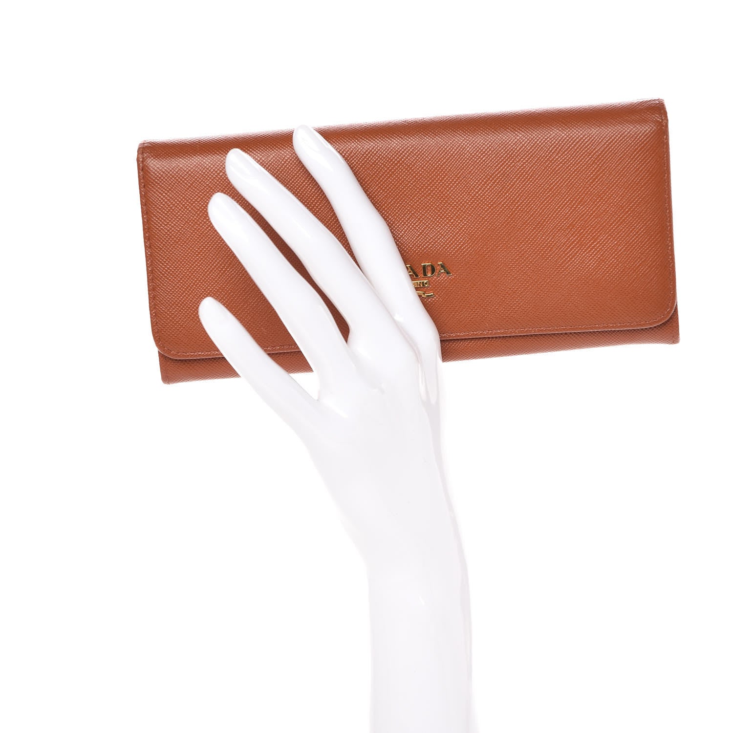 Prada Saffiano Metal Continental Flap Wallet Rame 2 of 7