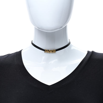 Christian Dior Grosgrain Ribbon J'Adior Logo Choker Necklace Black 3 of 4