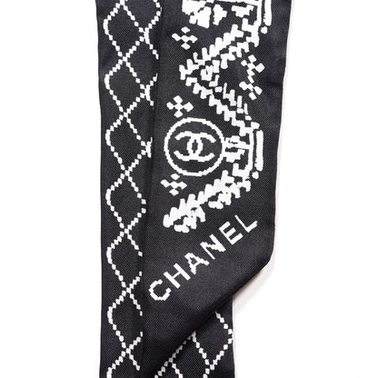 Chanel Silk CC Slim Bandeau Scarf Black 2 of 4