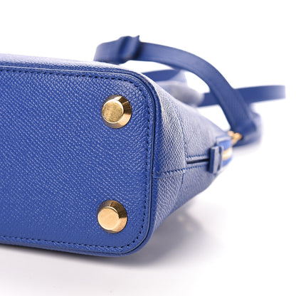 Balenciaga Signature Grained Calfskin Logo XXS Ville Top Handle Bag Bleu Roi White 9 of 11