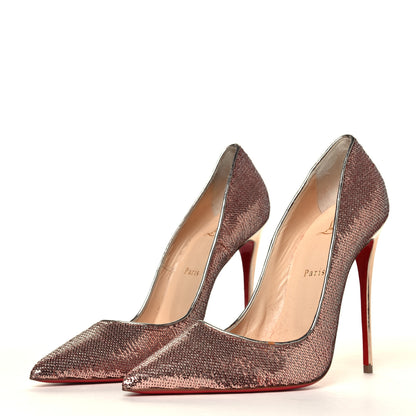 Christian Louboutin Paillettes Sirene Nappa Laminated Specchio So Kate 120 Pumps 40 Nude 2 of 6
