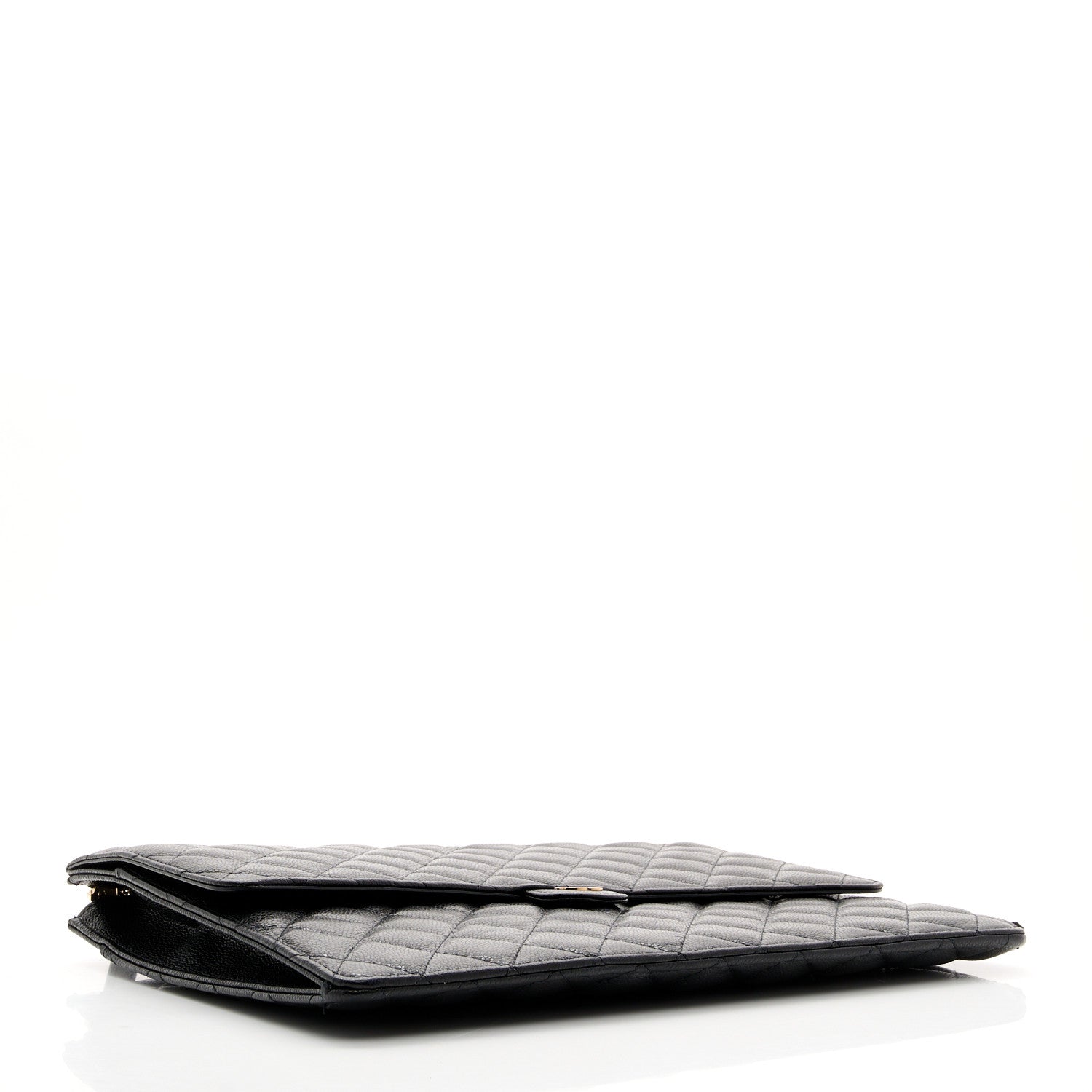 Chanel Caviar Quilted Large Flap Zip Clutch Black 4 of 7