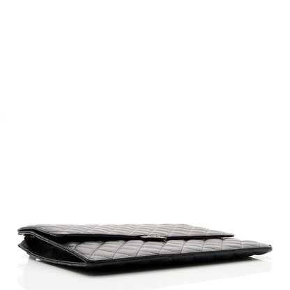 Chanel Caviar Quilted Large Flap Zip Clutch Black 4 of 7