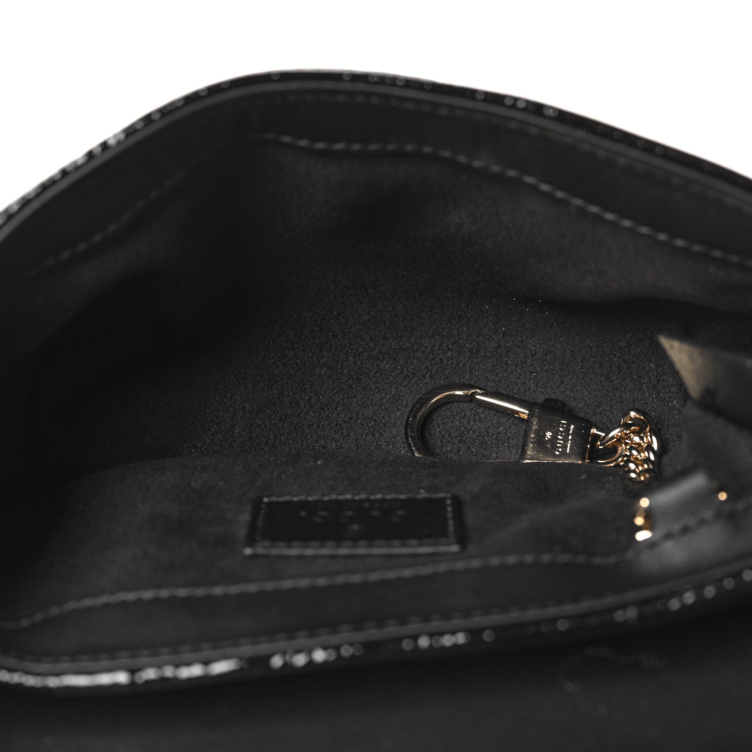 Gucci Patent Lambskin Matelasse Super Mini GG Marmont Shoulder Bag Black 5 of 10