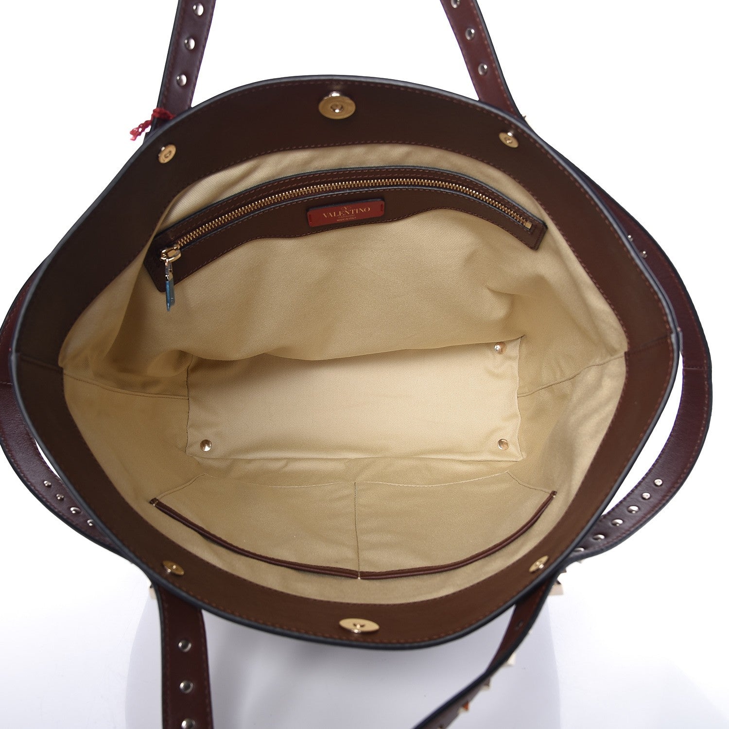 Valentino Garavani Vitello Lovestud Tote Light Brown 5 of 9
