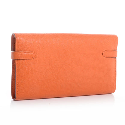 Hermes Chevre Mysore Kelly Longue Wallet Orange 4 of 9