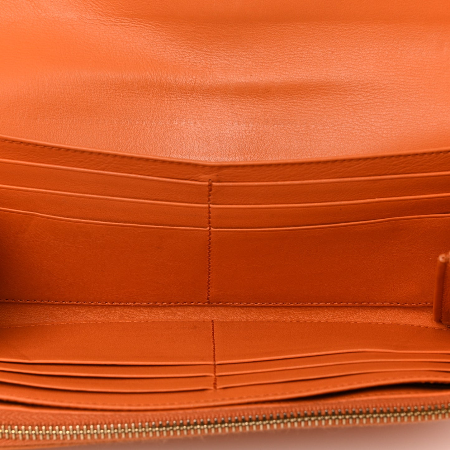 Calfskin Classic Y Ligne Wallet Orange