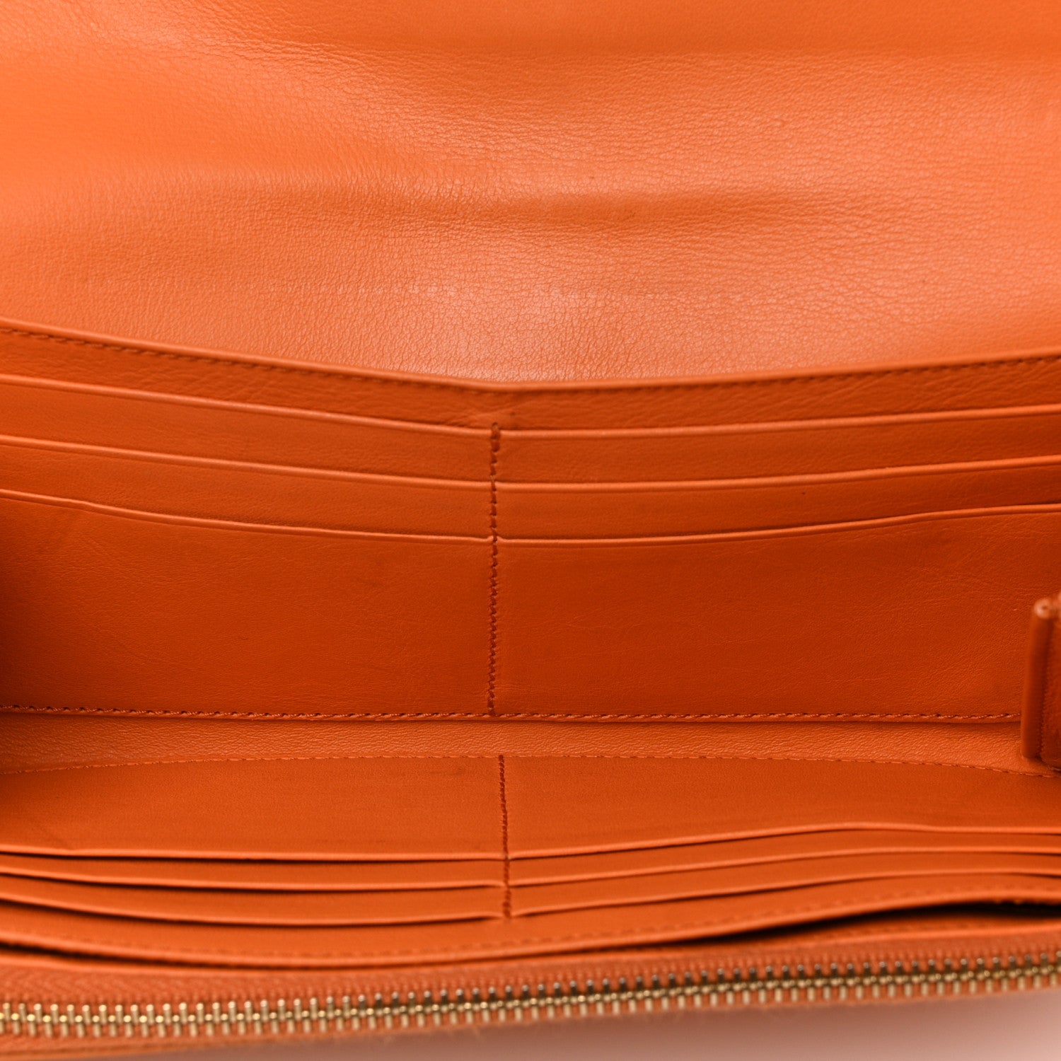 Saint Laurent Calfskin Classic Y Ligne Wallet Orange 5 of 14