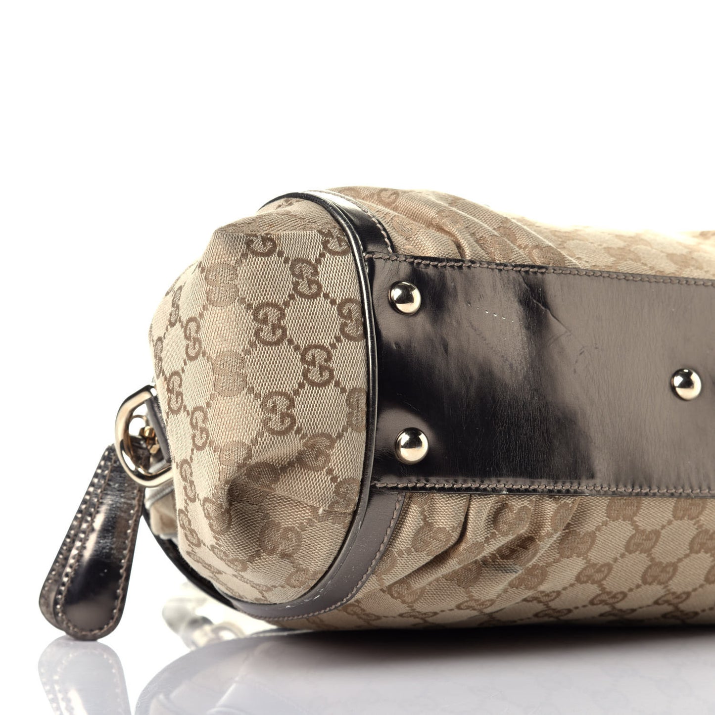 Monogram Large Pop Bamboo Top Handle Tote Pewter