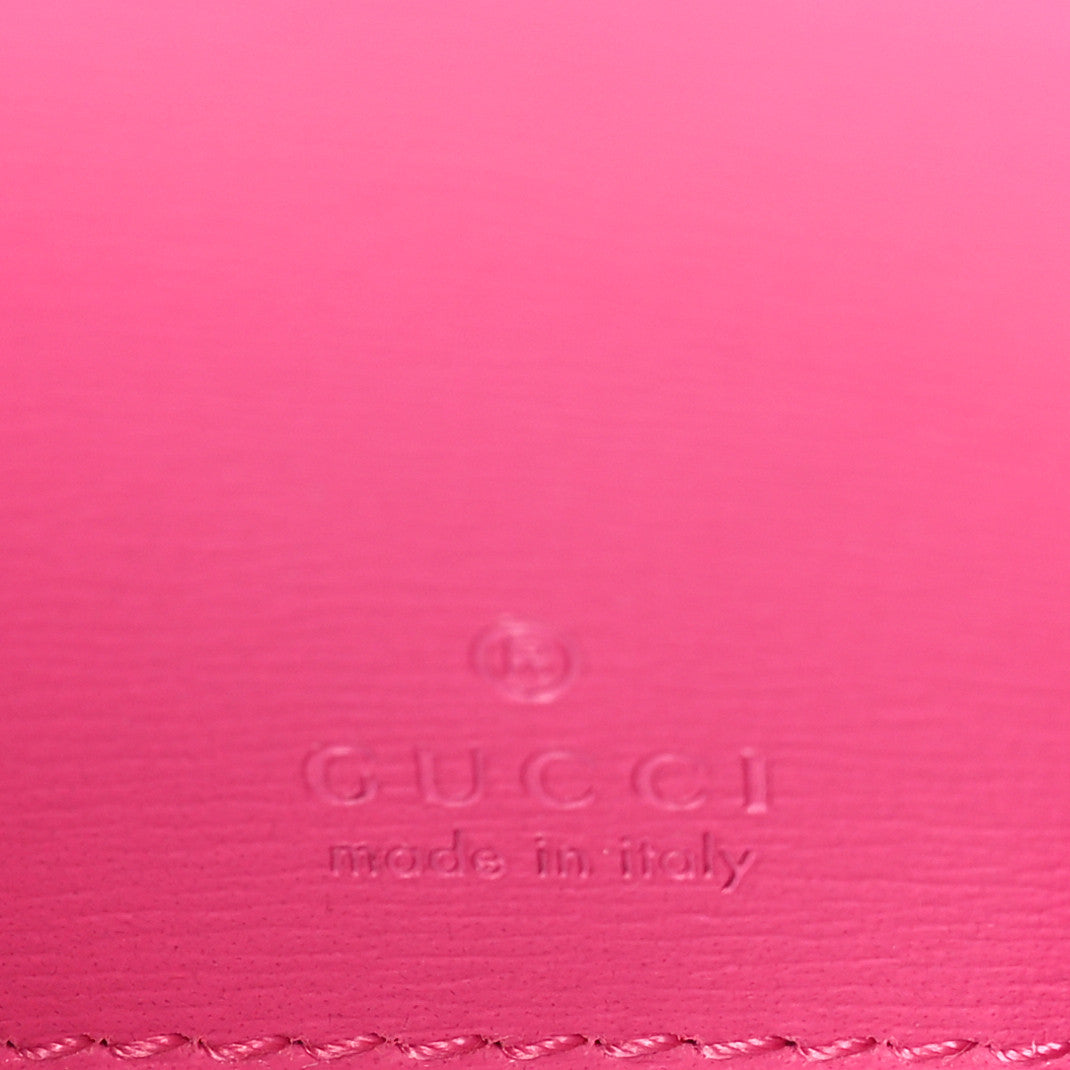 Gucci GG Monogram Scratch Lux Calfskin Luce Mini Card Case Wallet Blossom Rose Dark Blossom 6 of 9