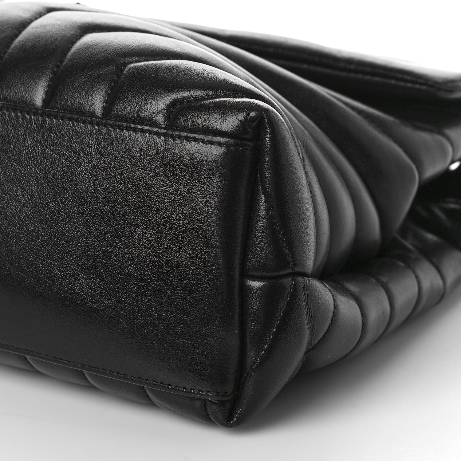 Saint Laurent Calfskin Y Quilted Monogram Monochrome Medium Loulou Chain Satchel Black 9 of 10