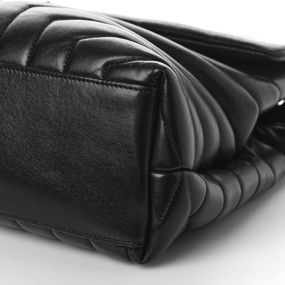 Saint Laurent Calfskin Y Quilted Monogram Monochrome Medium Loulou Chain Satchel Black 9 of 10