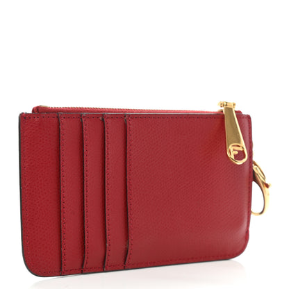 Fendi Vitello Cruise F is Fendi Bi-Color FF 1974 Embossed Key Case Pouch Maya Black Fragola 3 of 10
