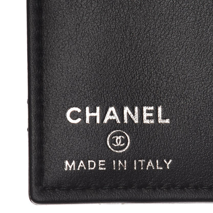Chanel Crumpled Calfskin Quilted Card Holder Wallet So Black 9 of 10