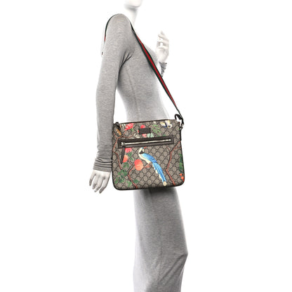 Gucci GG Supreme Monogram Tian Web Medium Flat Messenger Beige Multicolor New Acero 2 of 10