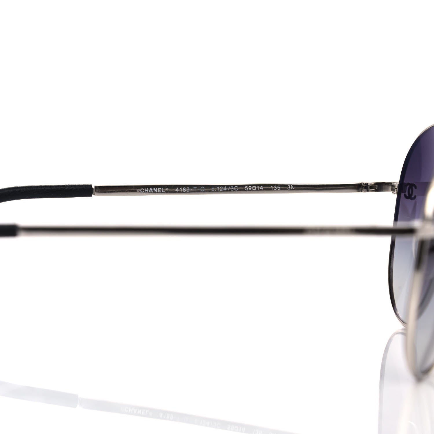 Chanel Metal Aviator CC Sunglasses 4189-T-Q Silver 6 of 8