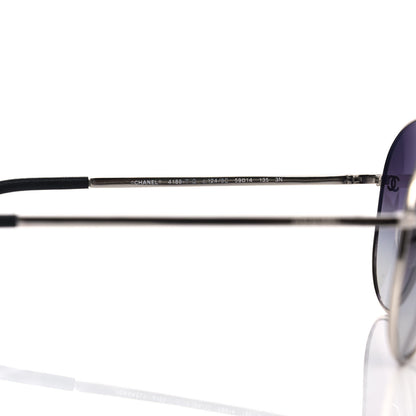 Chanel Metal Aviator CC Sunglasses 4189-T-Q Silver 6 of 8