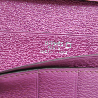 Hermes Shiny Alligator Bearn H Wallet Fuchsia 7 of 10
