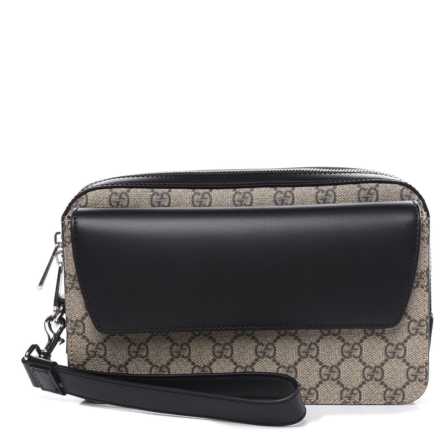 GG Supreme Monogram Mens Eden Wristlet Black