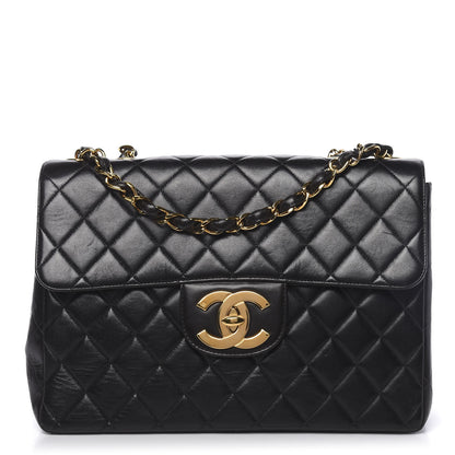 Chanel Lambskin Quilted Jumbo Single Flap Black 1 of 12