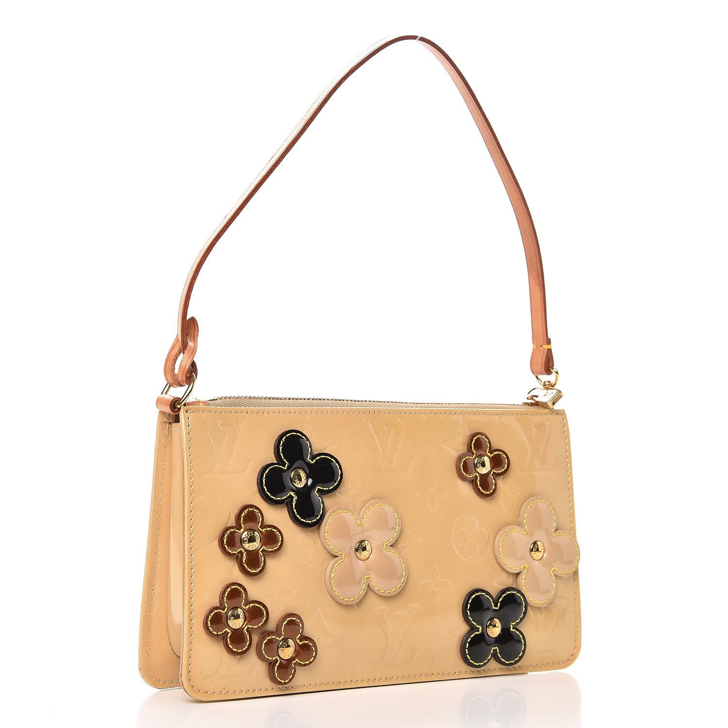 Louis Vuitton Vernis Lexington Fleurs Pochette Beige 3 of 8