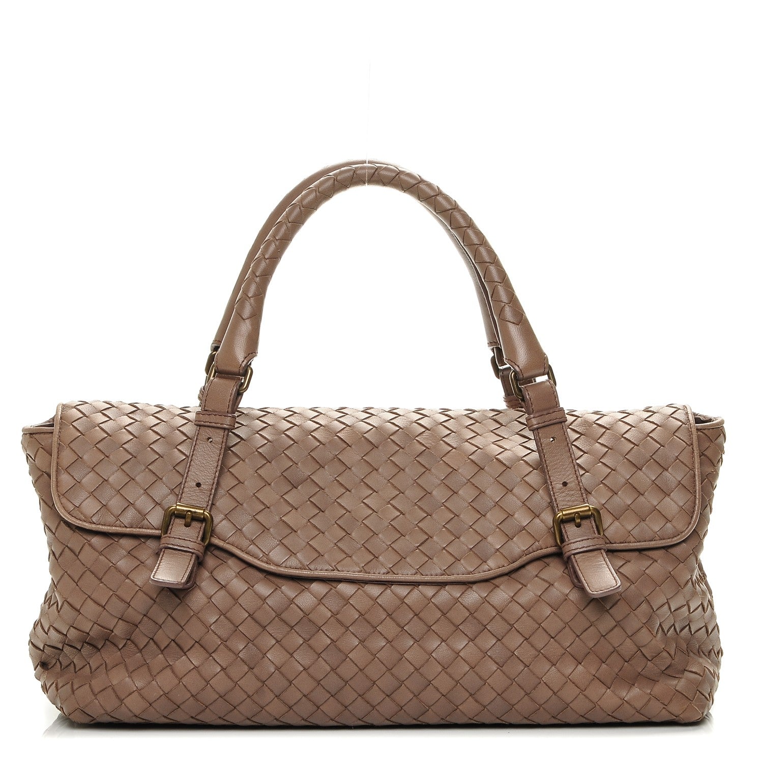 Bottega Veneta Nappa Intrecciato Satchel Old Petra 1 of 7