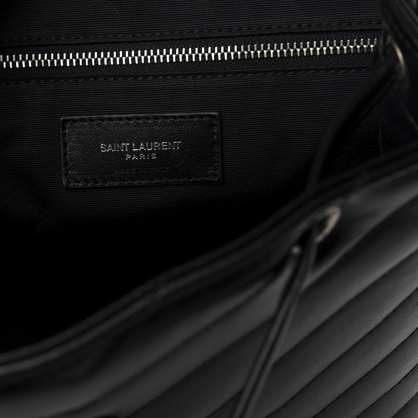 Calfskin Y Quilted Monogram Small Loulou Backpack Black