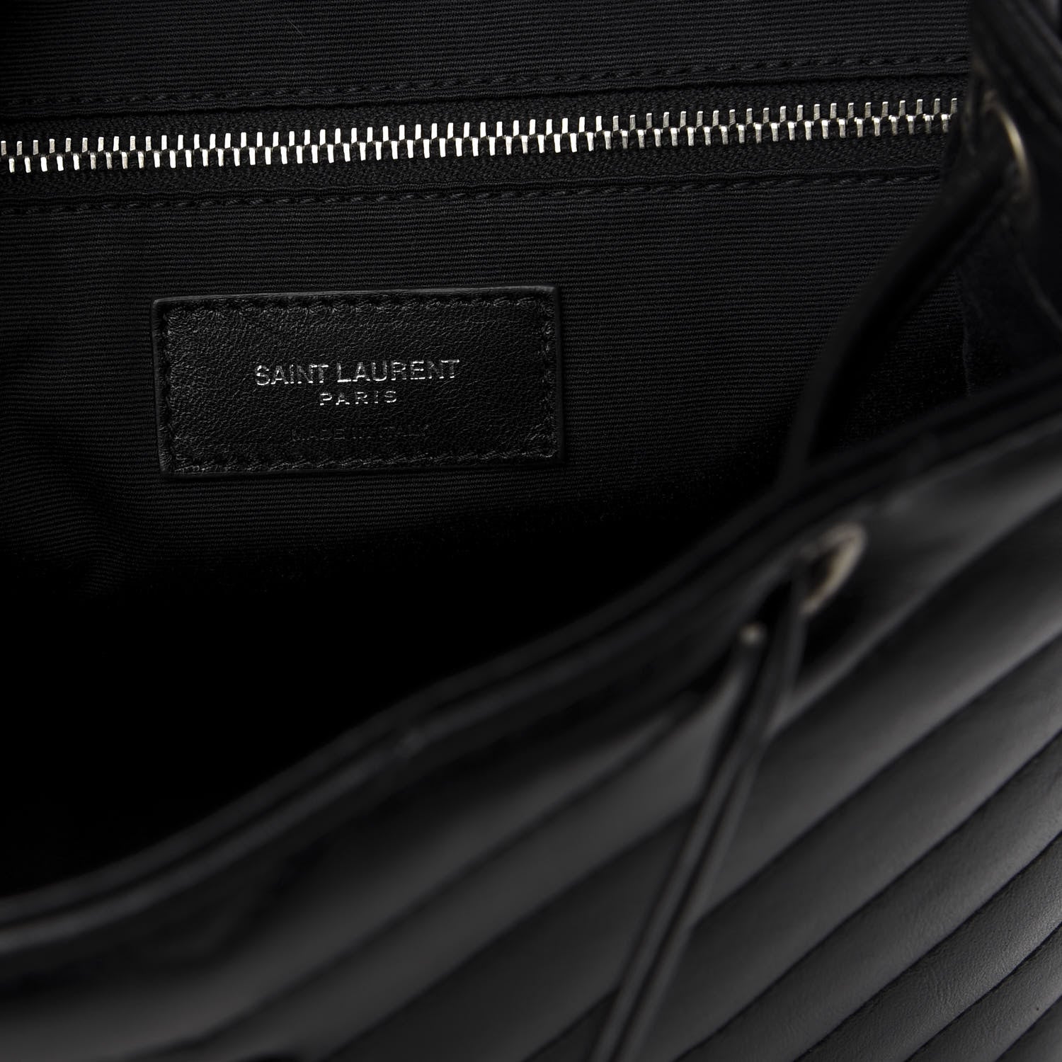 Saint Laurent Calfskin Y Quilted Monogram Small Loulou Backpack Black 7 of 8