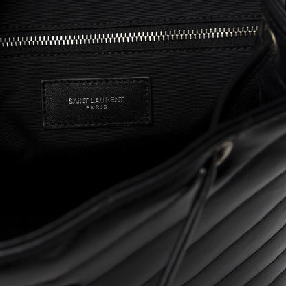 Saint Laurent Calfskin Y Quilted Monogram Small Loulou Backpack Black 7 of 8