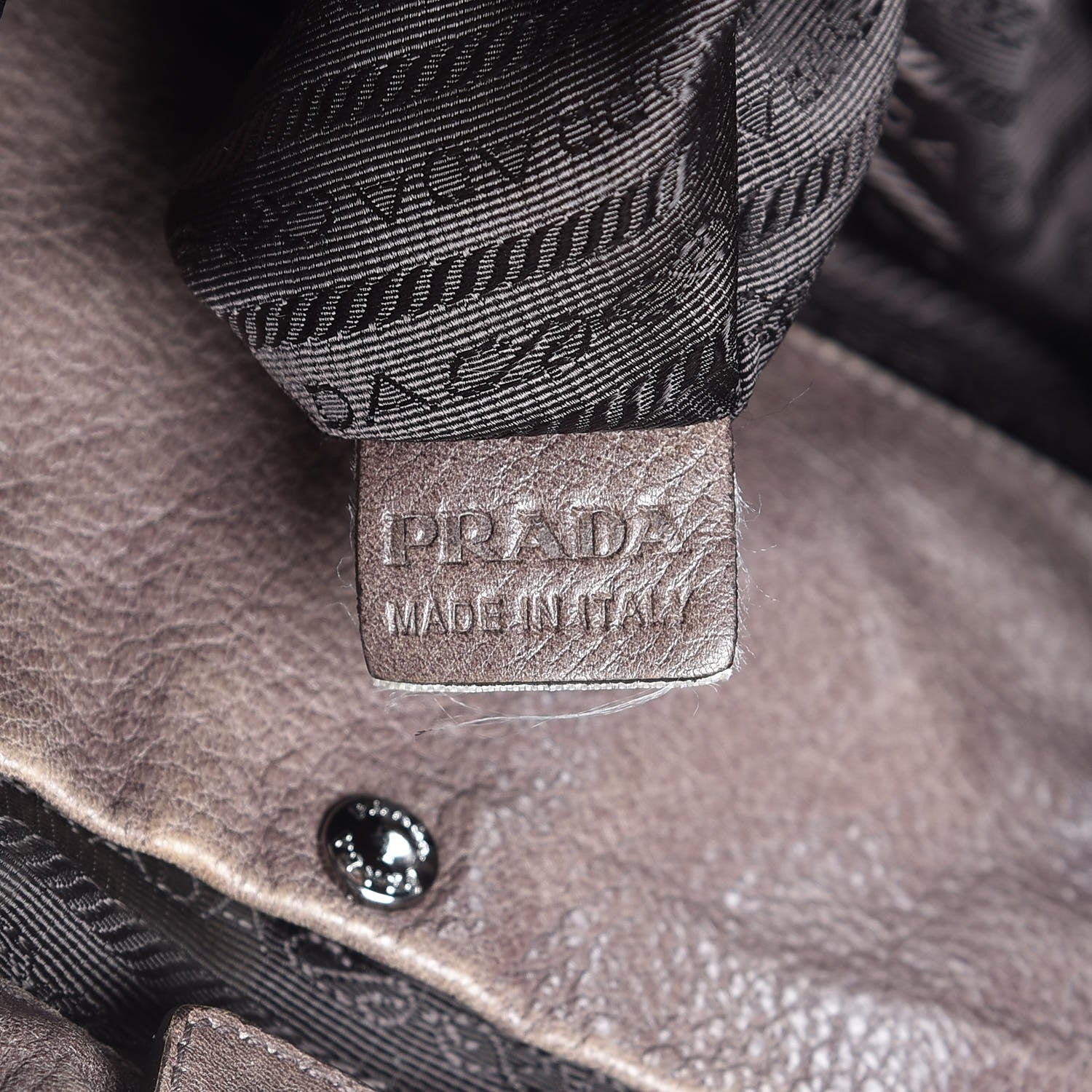 Prada Cervo Gathered Shoulder Bag Brown 7 of 15