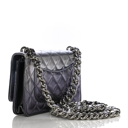 Chanel Gradient Metallic Lambskin Quilted Like A Wallet Wallet On Chain WOC Silvery Black 3 of 12