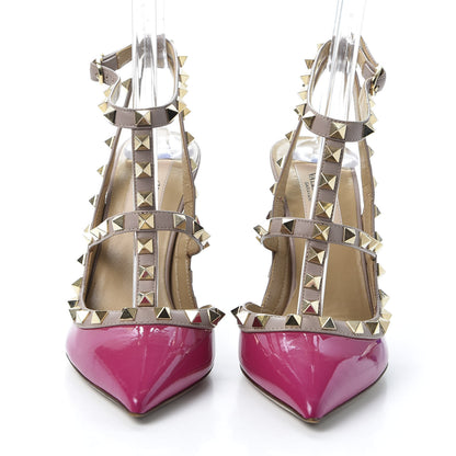 Valentino Garavani Patent Rockstud Ankle Strap 100mm Pumps 36 Ninphea Poudre 3 of 9