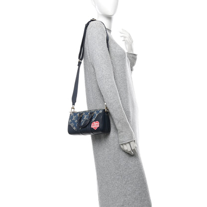 Louis Vuitton X NIGO Taurillon Monogram Denim Drip Keepall XS Blue Blue 2 of 9
