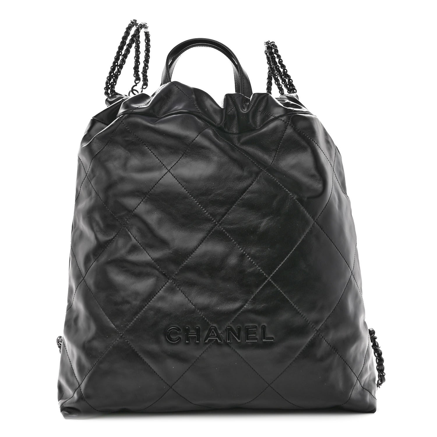 Chanel Shiny Calfskin Quilted Chanel 22 Backpack So Black 1 of 10