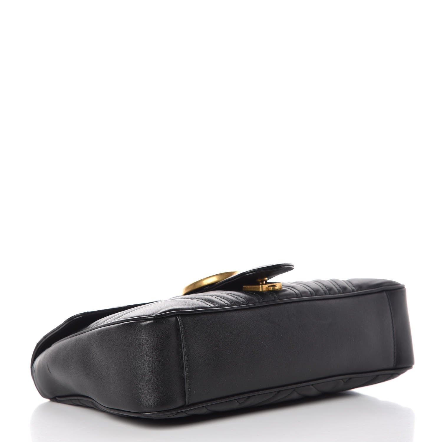Gucci Calfskin Matelasse Medium GG Marmont Shoulder Bag Black 4 of 16