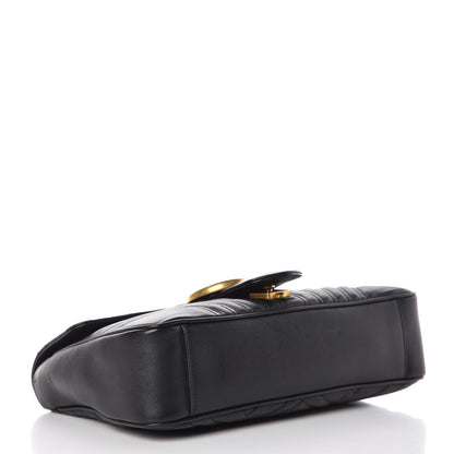 Gucci Calfskin Matelasse Medium GG Marmont Shoulder Bag Black 4 of 16