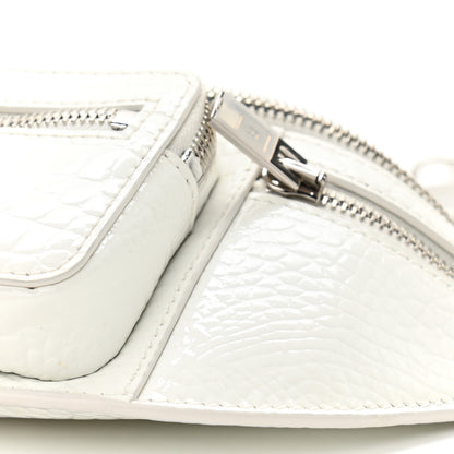 Alexander Wang Crocodile Embossed Patent Mini Top Handle Attica Belt Bag White 10 of 11