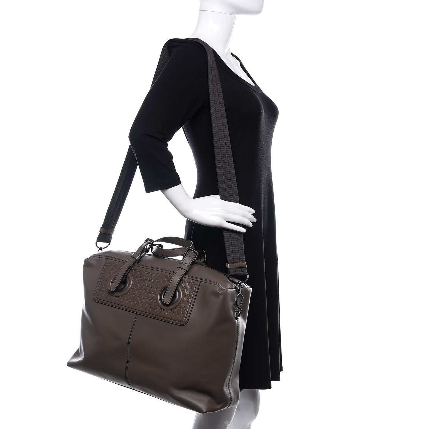 Calfskin Intrecciato Oculus Duffel Bag New Steel
