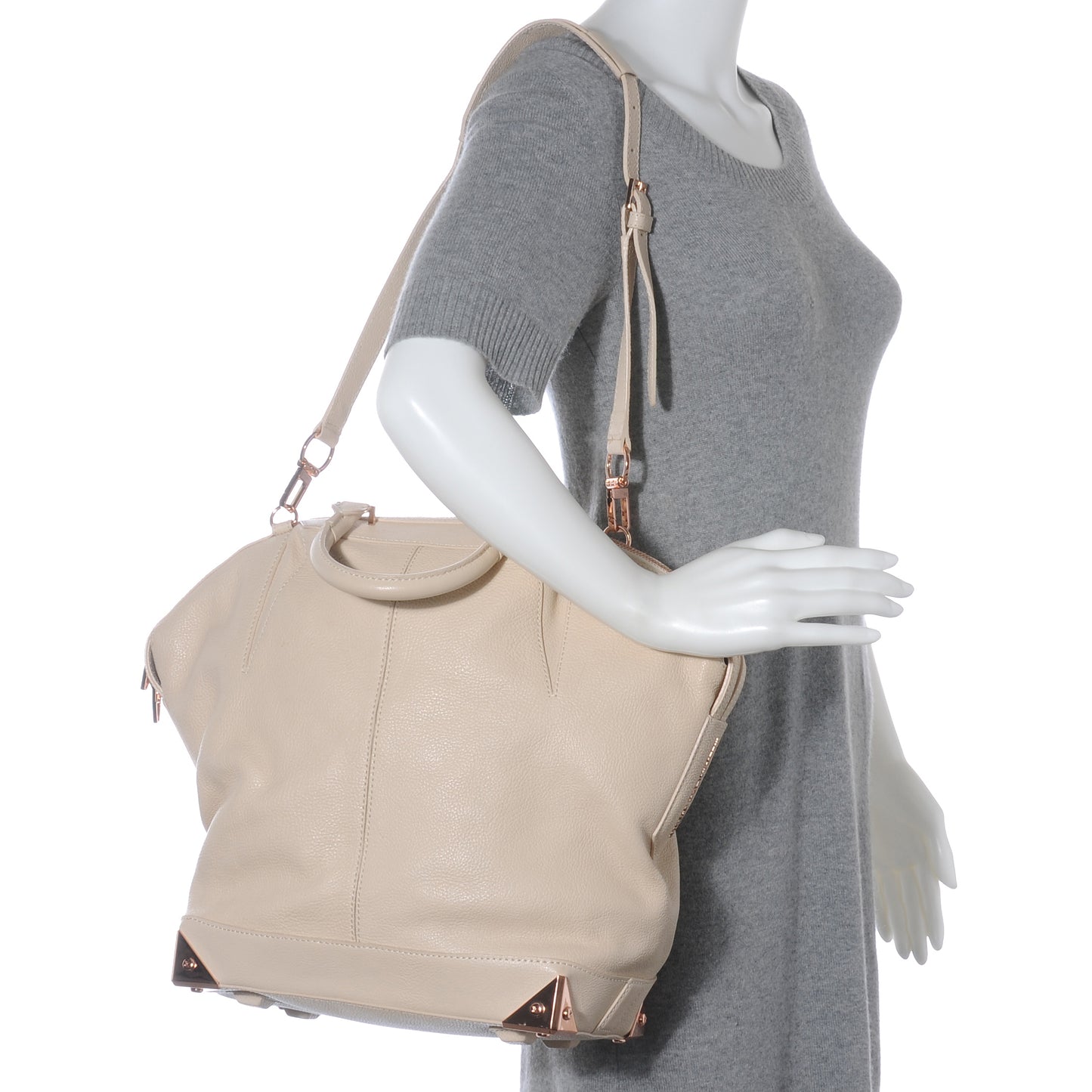 Pebbled Calfskin Large Emile Eggshell