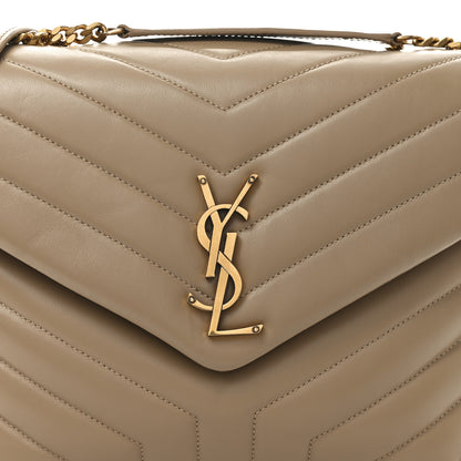Saint Laurent Calfskin Y Quilted Monogram Medium Loulou Chain Satchel Natural Tan 8 of 10