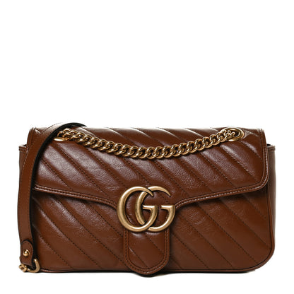 Gucci Azalea Calfskin Matelasse Diagonal Small GG Marmont Shoulder Bag Cuir 1 of 13