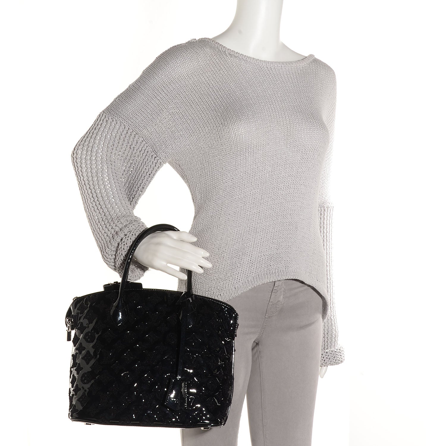 Louis Vuitton Patent Lambskin Fascination Lockit Black 2 of 7